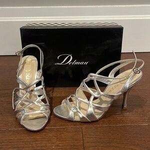 Delman Women’s Silver Sandals Size 7.5